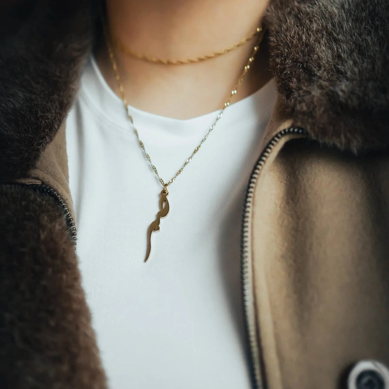 Custom Patience Calligraphy Necklace - zenarab
